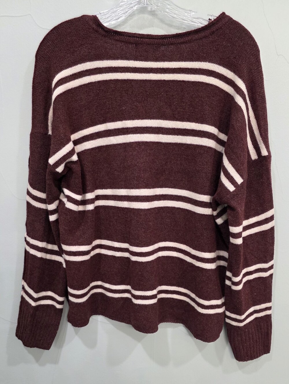 Bluivy Notch-Neck Striped Knit Sweater - Picture 7 of 9
